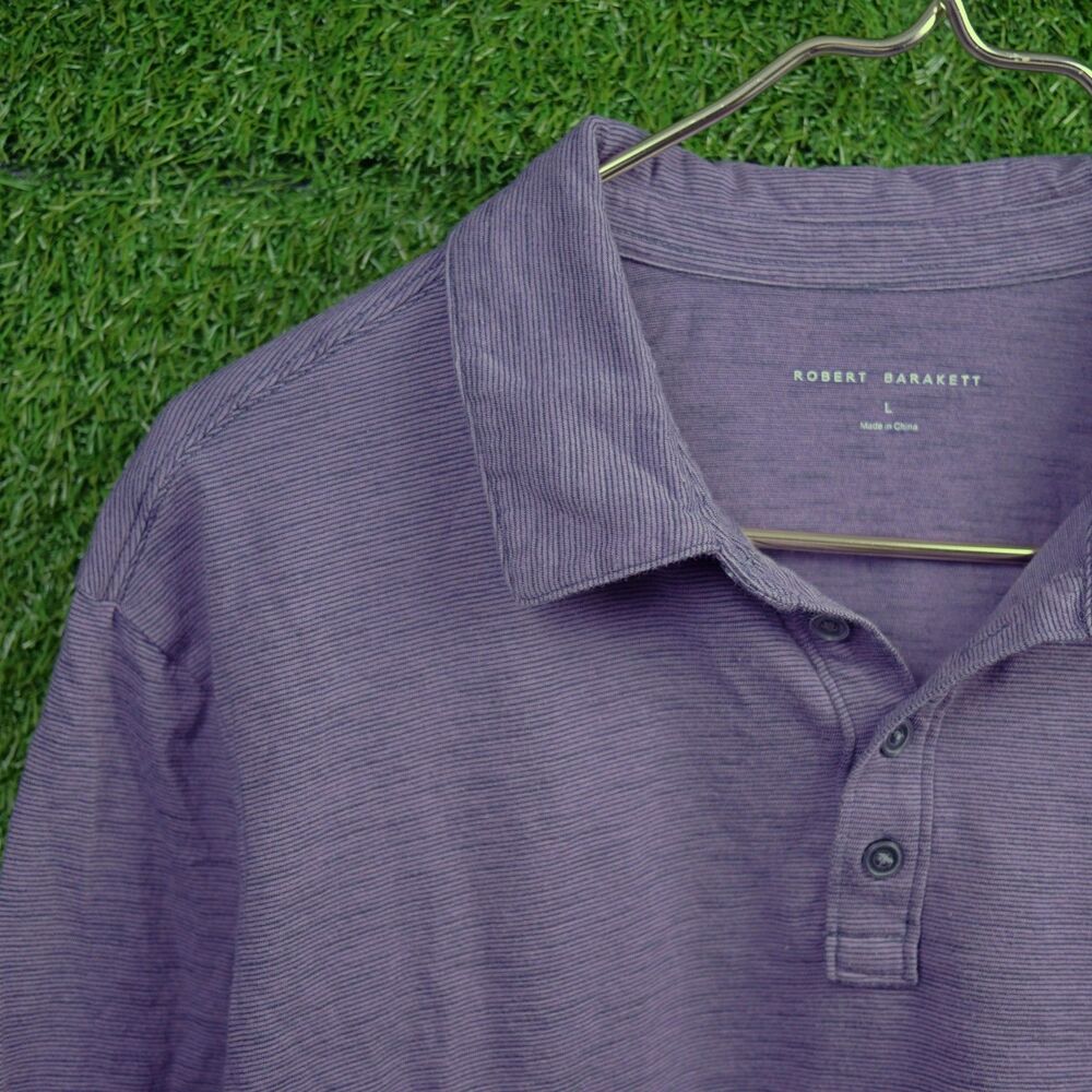 Robert Barakett Heathered Polo Shirt – Purple – Men's Size L